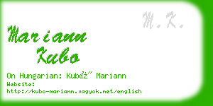 mariann kubo business card